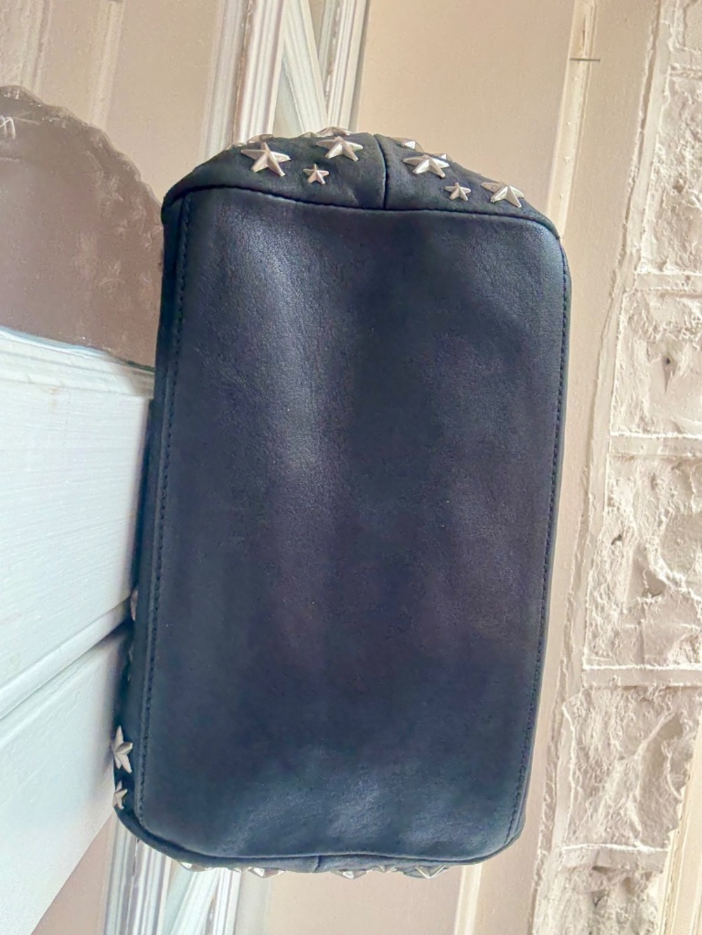 Jimmy Choo Sofia Star Studded Black Leather Tote Bag Purse EUC - Picture 8 of 12